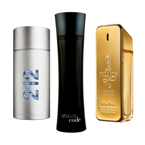 Pack de 3 parfums : 212 MEN NYC, ONE MILLION & ARMANI CODE HOMME – 100 ml