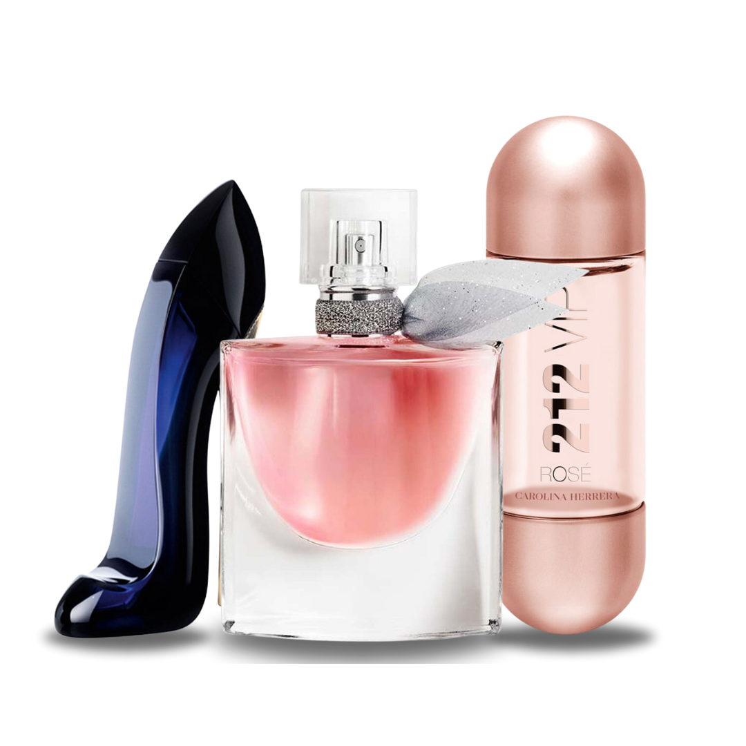 Pack de 3 parfums : GOOD GIRL, LA VIE EST BELLE & 212 VIP ROSÉ – 100 ml